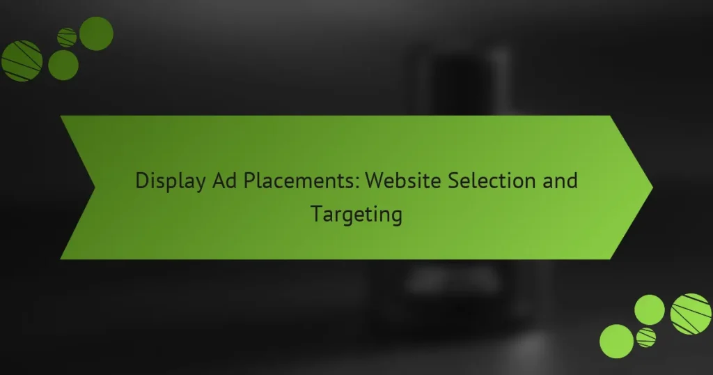 Display Ad Placements: Website Selection and Targeting