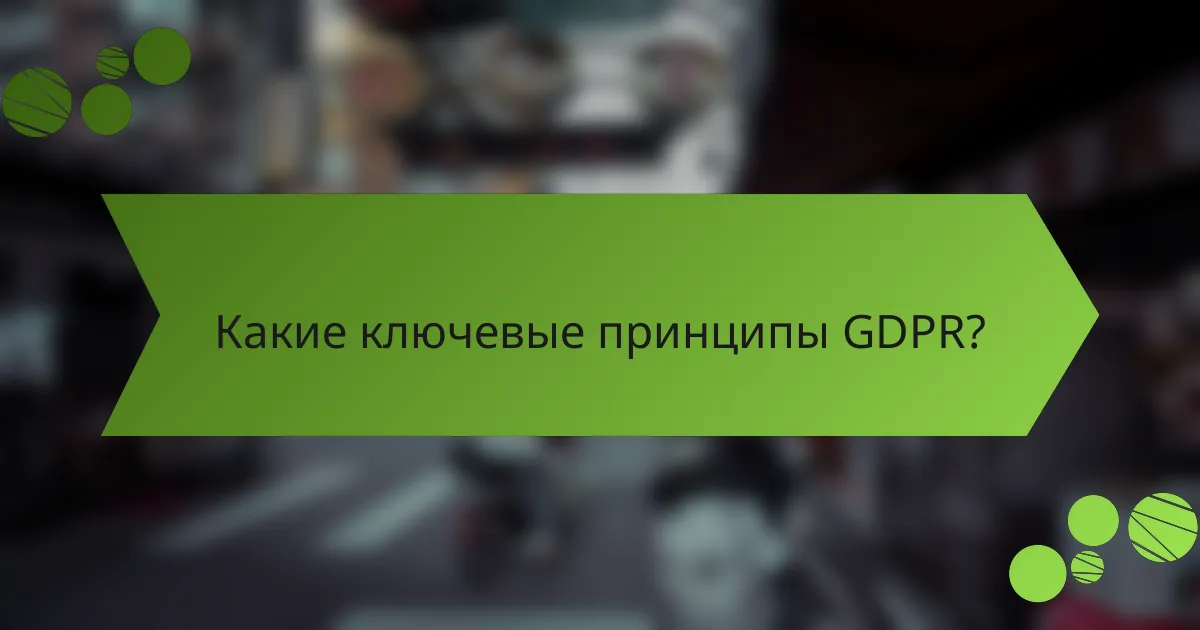 Какие ключевые принципы GDPR?